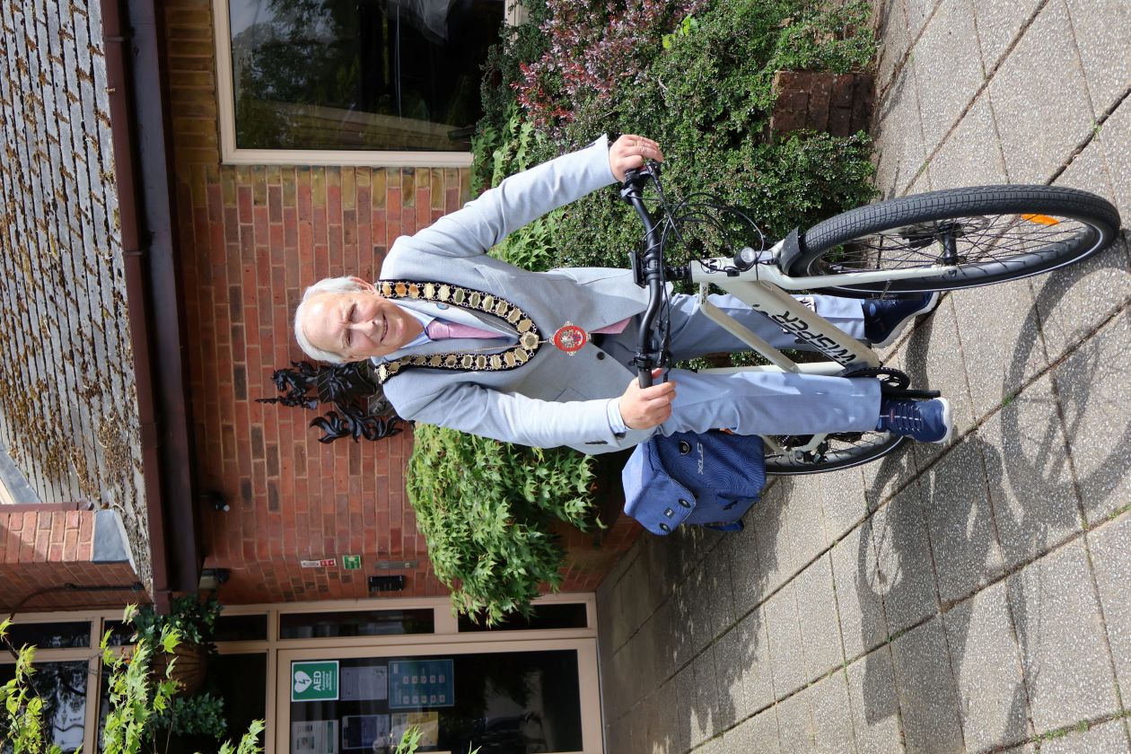 Mayor Clayton on his bike