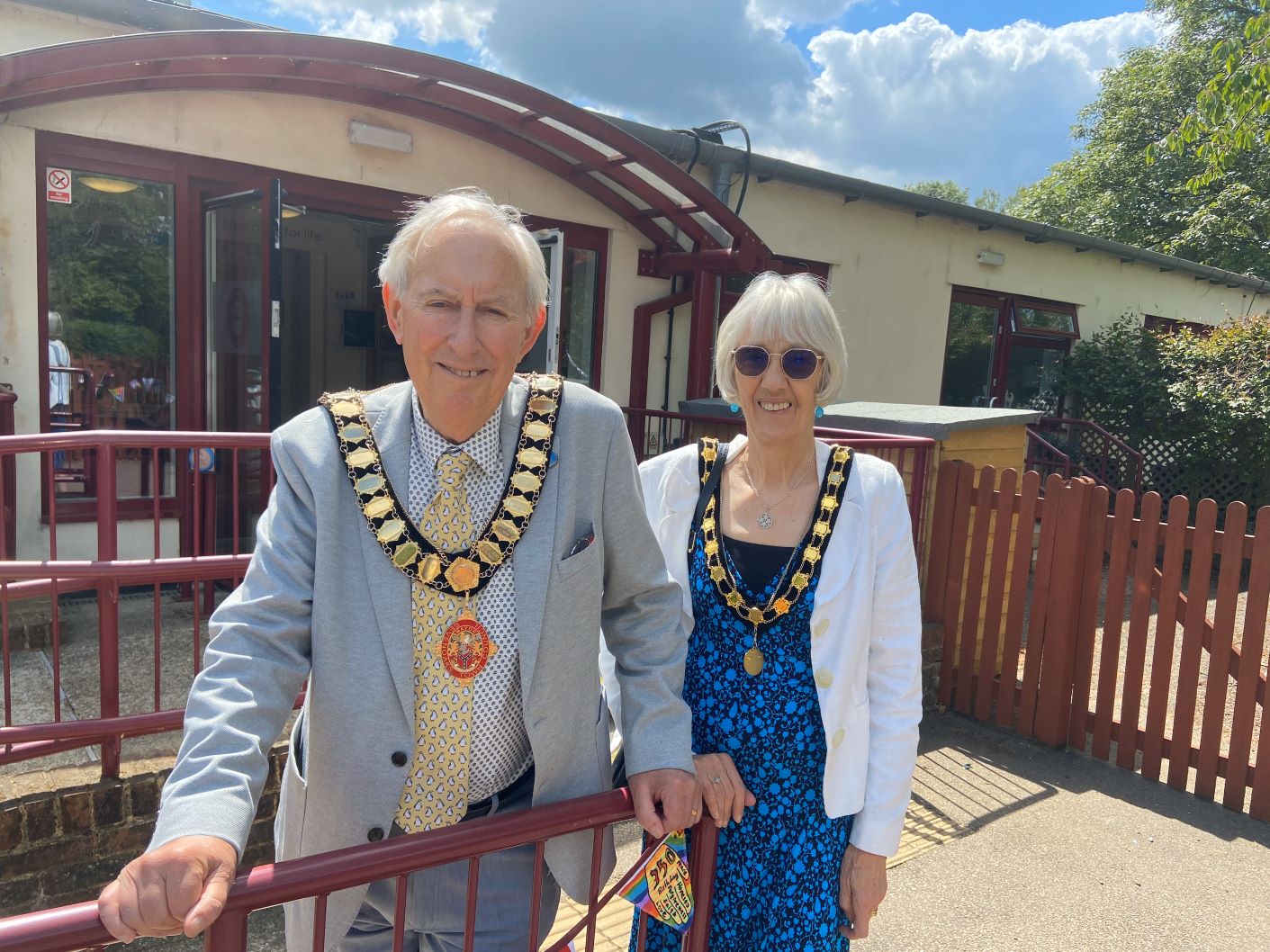 Mayor of Sevenoaks and his wife Gill at Lady Boswell's School
