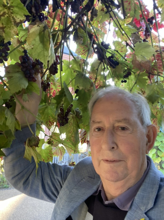 Mayor with grapes at The Vine