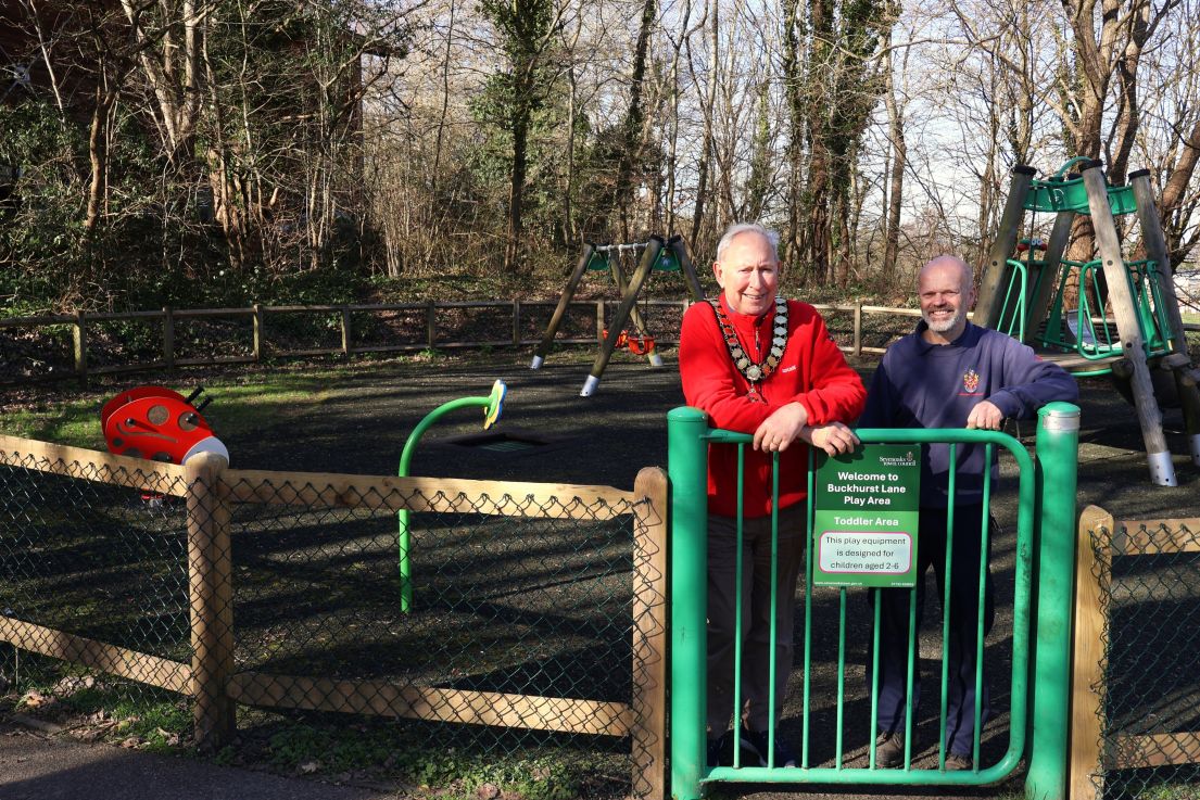 Photo of Mayor at Buckhurst Play Area Toddler Area
