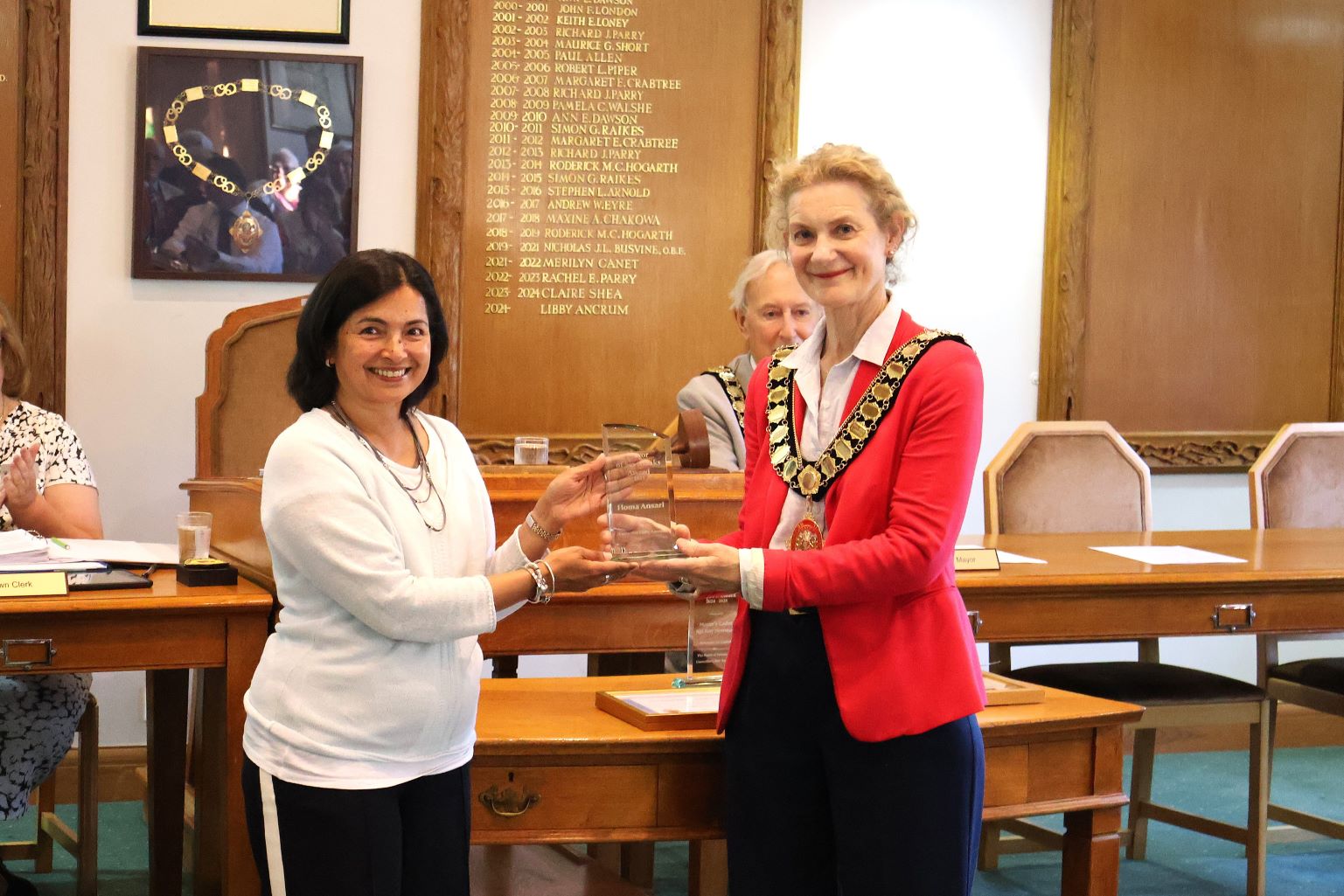 Outgoing Mayor of Sevenoaks, Cllr Libby Ancrum, reflects on her term of office and presents awards and charity cheques 