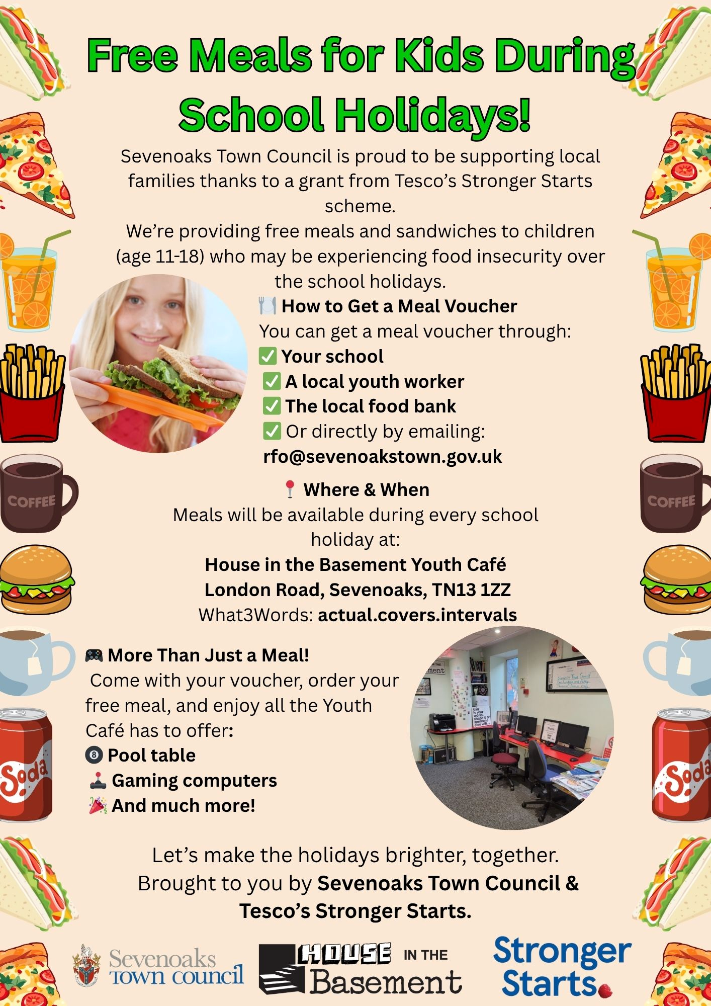Free meals for kids during school holidays