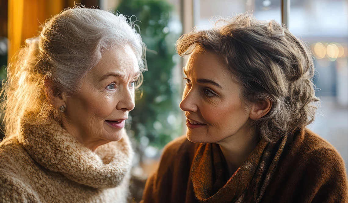 Care worker with dementia patient