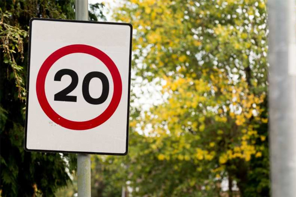 20 mph road sign