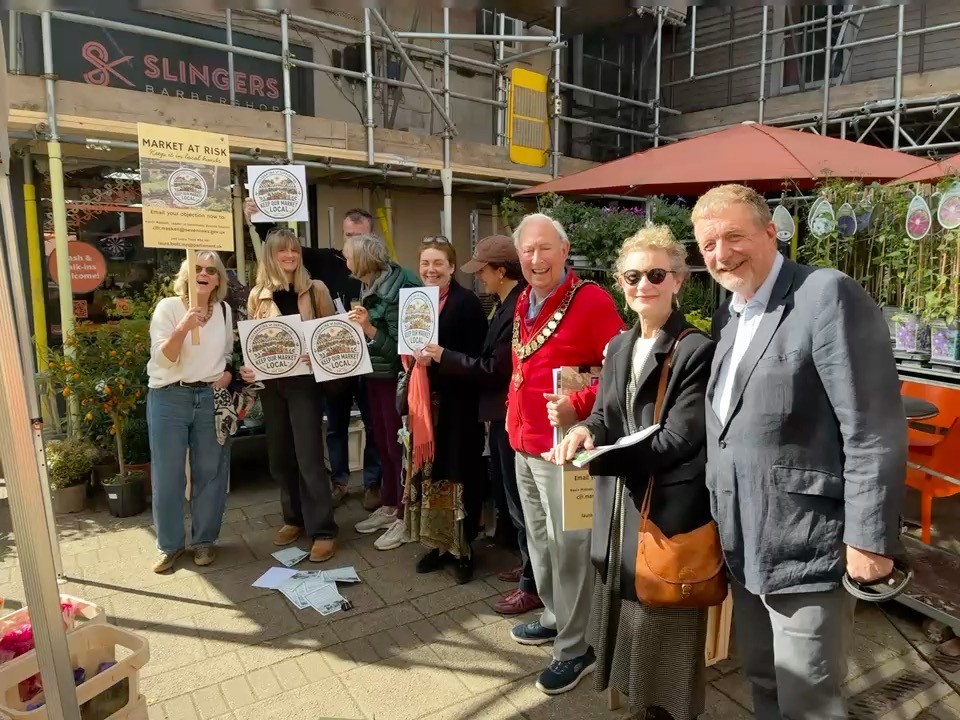 Talking to residents and visitors in Sevenoaks Market 