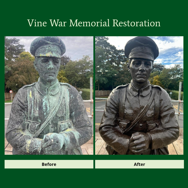 Before and After - Soldier at Vine War Memorial 